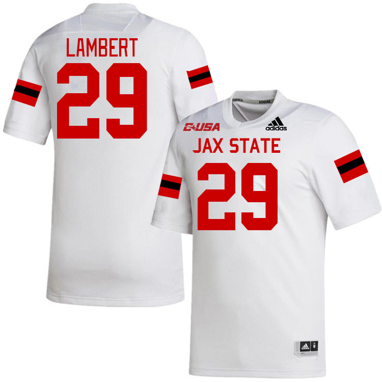 #29 Carter Lambert Jacksonville State Gamecocks College Football Jerseys Stitched-White